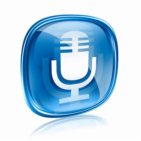 Microphone icon blue, isolated on white background Foto de stock - Super Valor sin royalties y Suscripción, Código: 400-06173214