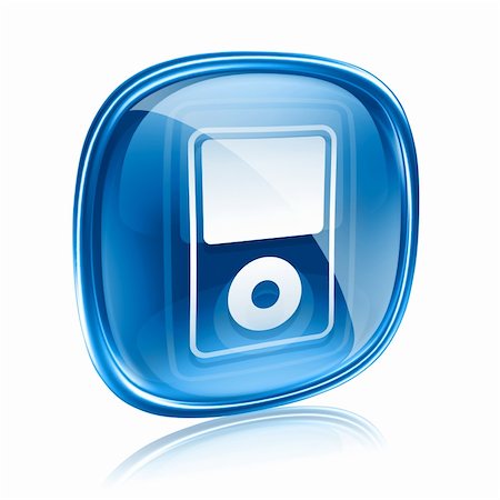 mp3 player blue glass, isolated on white background Stock Photo - Budget Royalty-Free & Subscription, Code: 400-06173216