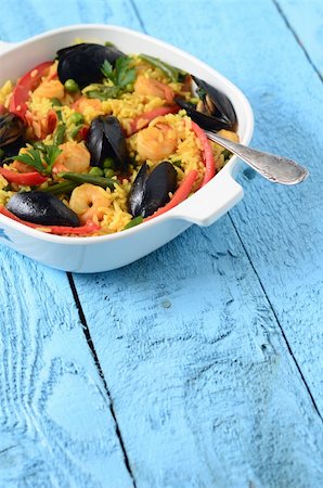 paella - Spanish Traditional Seafood Paella Stock Photo - Budget Royalty-Free & Subscription, Code: 400-06173267