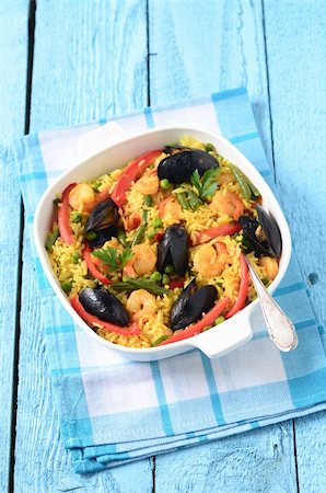 paella - Spanish Traditional Seafood Paella Stock Photo - Budget Royalty-Free & Subscription, Code: 400-06173268