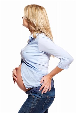 Portrait of a pregnant woman. Studio photo of pregnant woman isolated on white. Stock Photo - Budget Royalty-Free & Subscription, Code: 400-06173278