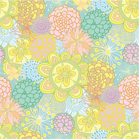 flower cloth texture - Hand drawn design seamless floral pattern made of several flowers.  Select all the art and drop it into your swatches palette to create an Adobe Illustrator pattern. Stock Photo - Budget Royalty-Free & Subscription, Code: 400-06173323