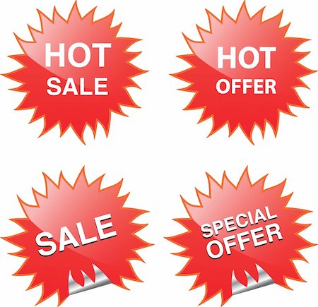 Sale web and print elements. Vector illustration Stock Photo - Budget Royalty-Free & Subscription, Code: 400-06173694