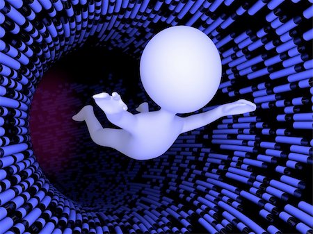 virtual private network concept illustrated with 3d character and digital tunnel abstraction Stock Photo - Budget Royalty-Free & Subscription, Code: 400-06173751