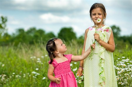 simsearch:400-04204275,k - girl toddler is having fun smelling flower in the summer Foto de stock - Super Valor sin royalties y Suscripción, Código: 400-06173835