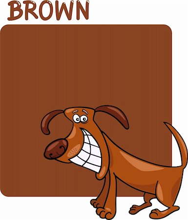 preliminary - Cartoon Illustration of Color Brown and Dog Foto de stock - Super Valor sin royalties y Suscripción, Código: 400-06173848