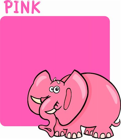 preliminary - Cartoon Illustration of Color Pink and Elephant Stock Photo - Budget Royalty-Free & Subscription, Code: 400-06173857