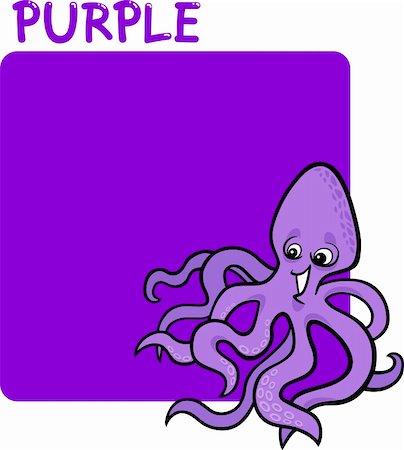primer - Cartoon Illustration of Color Purple and Octopus Stock Photo - Budget Royalty-Free & Subscription, Code: 400-06173858