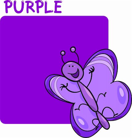 Cartoon Illustration of Color Purple and Butterfly Stock Photo - Budget Royalty-Free & Subscription, Code: 400-06173859