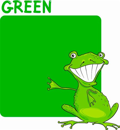 preliminary - Cartoon Illustration of Color Green and Frog Foto de stock - Super Valor sin royalties y Suscripción, Código: 400-06173852