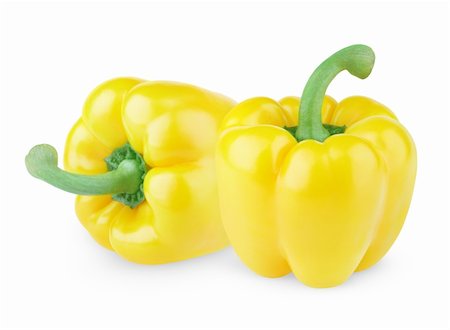 simsearch:695-05770339,k - Two sweet yellow paprika (capsicum) isolated on white Stock Photo - Budget Royalty-Free & Subscription, Code: 400-06173896