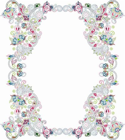 floral corner frame - Illustration of abstract floral frame. Stock Photo - Budget Royalty-Free & Subscription, Code: 400-06173945