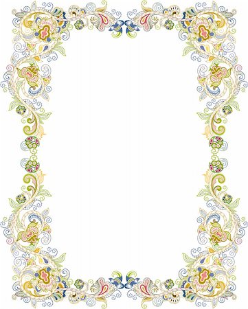 floral corner frame - Illustration of abstract floral frame. Stock Photo - Budget Royalty-Free & Subscription, Code: 400-06173948