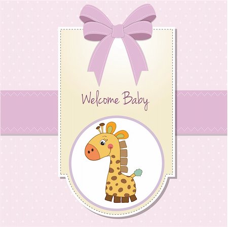 simsearch:400-06060645,k - baby girl welcome card with giraffe Stock Photo - Budget Royalty-Free & Subscription, Code: 400-06199388
