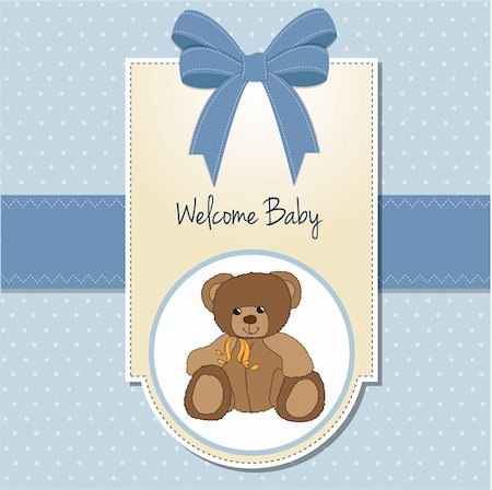simsearch:400-06060645,k - baby boy welcome card with teddy bear Stock Photo - Budget Royalty-Free & Subscription, Code: 400-06199389