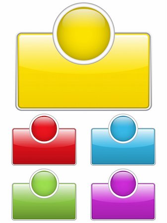 Vector - Glossy web buttons with colored boxes. Stock Photo - Budget Royalty-Free & Subscription, Code: 400-06199421