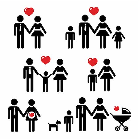 pregnant animals - People black icons - family, kids, baby, pregnant, dog, pram Stock Photo - Budget Royalty-Free & Subscription, Code: 400-06199472