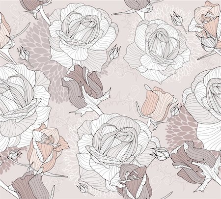 floral patterns peony - Floral pattern. Seamless pattern with flowers and roses. Floral background. Elegant and romantic pattern with roses. Foto de stock - Super Valor sin royalties y Suscripción, Código: 400-06199613