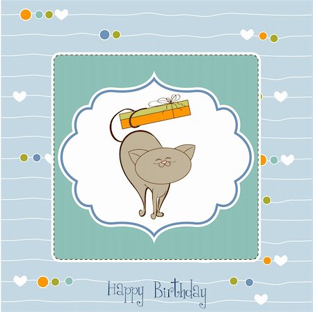 birthday card with cat Stock Photo - Budget Royalty-Free & Subscription, Code: 400-06199645