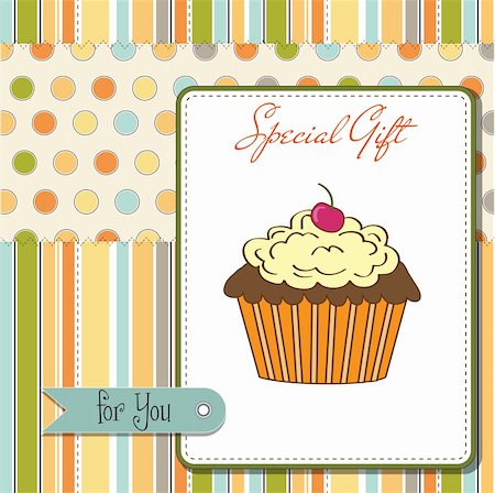 birthday card with cupcake Stock Photo - Budget Royalty-Free & Subscription, Code: 400-06199655