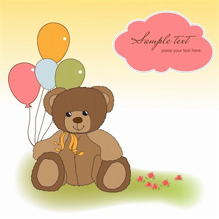 customizable greeting card with teddy bear Stock Photo - Budget Royalty-Free & Subscription, Code: 400-06199667