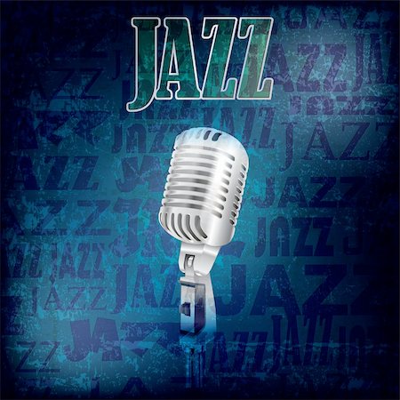 simsearch:400-04767338,k - abstract grunge jazz background with retro microphone Stockbilder - Microstock & Abonnement, Bildnummer: 400-06199709