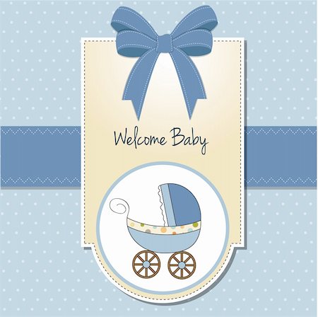 baby card with pram Stock Photo - Budget Royalty-Free & Subscription, Code: 400-06199773