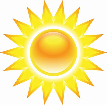 simsearch:400-06069285,k - Shining glossy sun isolated on white background. Vector illustration Stock Photo - Budget Royalty-Free & Subscription, Code: 400-06199804