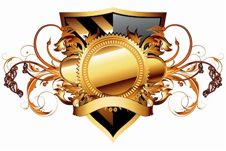ornamental shield,  this illustration may be useful as designer work Stock Photo - Budget Royalty-Free & Subscription, Code: 400-06199812