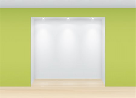 room with window frames - Gallery Interior with empty niche and lights. Stock Photo - Budget Royalty-Free & Subscription, Code: 400-06199829