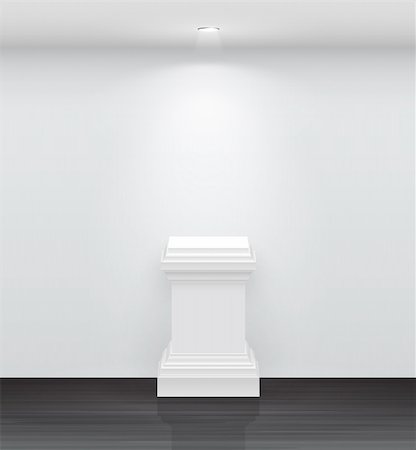 placing podium - 3d Empty white stand for your exhibit. Vector illustration. Stock Photo - Budget Royalty-Free & Subscription, Code: 400-06199839