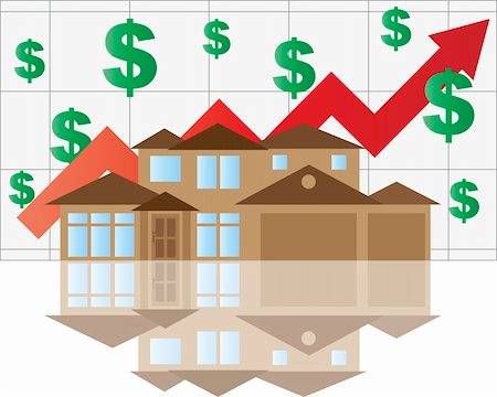 Home Value Rising Chart with House Arrow Dollar Signs Graph Illustration Photographie de stock - Aubaine LD & Abonnement, Code: 400-06204176