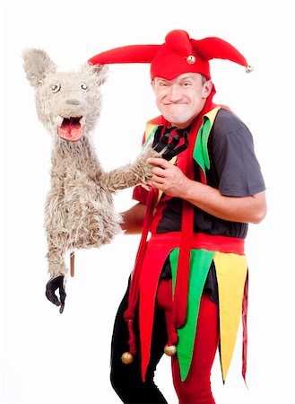 jester - entertaining figure in typical costume with puppet Stock Photo - Budget Royalty-Free & Subscription, Code: 400-06204339