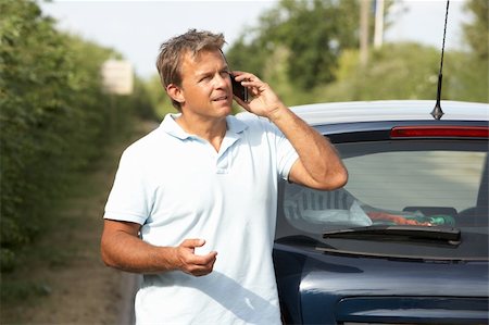 Driver Broken Down On Country Road Stock Photo - Budget Royalty-Free & Subscription, Code: 400-06205228