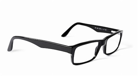 simsearch:400-04855630,k - Classic black eye glasses isolated on white background Foto de stock - Royalty-Free Super Valor e Assinatura, Número: 400-06205448