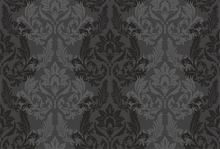 damask vector - Vector background for textile design.  Wallpaper, background, baroque pattern Stock Photo - Budget Royalty-Free & Subscription, Code: 400-06205611