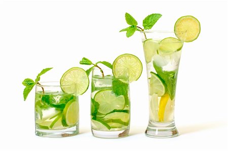 simsearch:400-05205981,k - Mojito Cocktail in a Glass Beaker, on white background Stock Photo - Budget Royalty-Free & Subscription, Code: 400-06205844