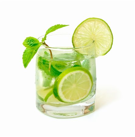 simsearch:400-04281837,k - Mojito Cocktail in a Glass Beaker, on white background Stock Photo - Budget Royalty-Free & Subscription, Code: 400-06205848