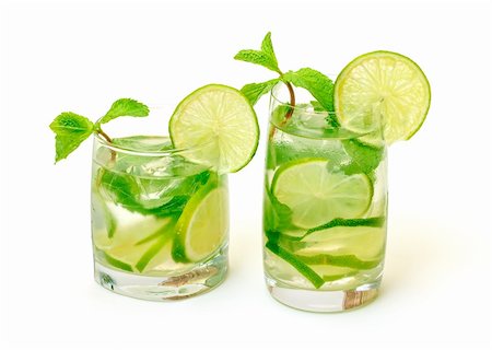 simsearch:400-04281837,k - Mojito Cocktail in a Glass Beaker, on white background Stock Photo - Budget Royalty-Free & Subscription, Code: 400-06205841