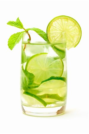 simsearch:400-04281837,k - Mojito Cocktail in a Glass Beaker, on white background Stock Photo - Budget Royalty-Free & Subscription, Code: 400-06205858