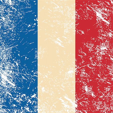 French vintage flag - grunge style Photographie de stock - Aubaine LD & Abonnement, Code: 400-06205977