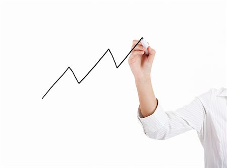 simsearch:400-05124201,k - Female hand of a young businesswoman drawing a graphic chart Stockbilder - Microstock & Abonnement, Bildnummer: 400-06206140