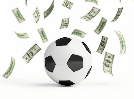 simsearch:400-07218310,k - make money on football on white background Photographie de stock - Aubaine LD & Abonnement, Code: 400-06206306