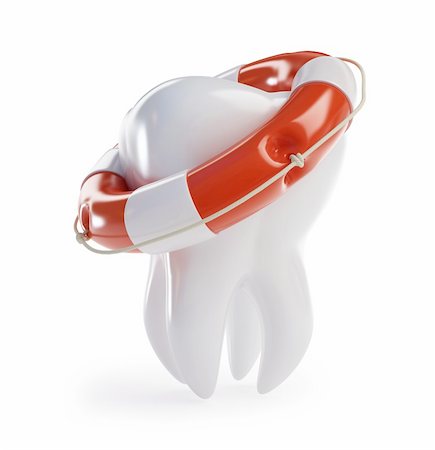 tooth help Life Buoy isolated on a white background Photographie de stock - Aubaine LD & Abonnement, Code: 400-06206337