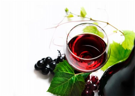 Glass of red wine on white background Stock Photo - Budget Royalty-Free & Subscription, Code: 400-06206876