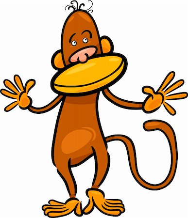 simsearch:400-06208186,k - simple cartoon illustration of cute monkey character Photographie de stock - Aubaine LD & Abonnement, Code: 400-06206980