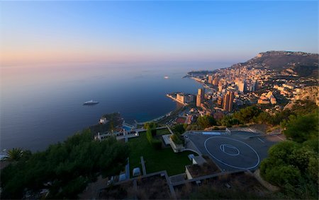 aerial view of Monte Carlo, Monaco at sunrise Stock Photo - Budget Royalty-Free & Subscription, Code: 400-06207262