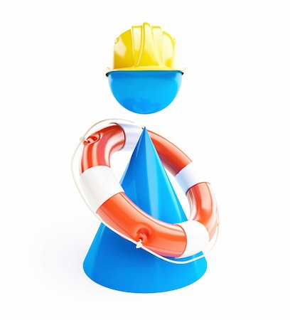disaster and rescue - Man Rescue Life Buoy isolated on a white background Stock Photo - Budget Royalty-Free & Subscription, Code: 400-06207419