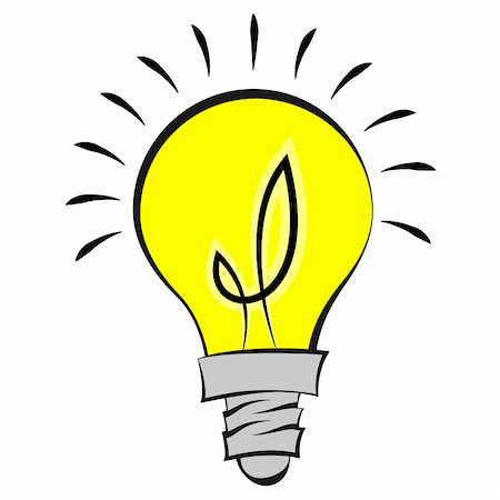 illustration of a comic style light bulb Foto de stock - Super Valor sin royalties y Suscripción, Código: 400-06208149