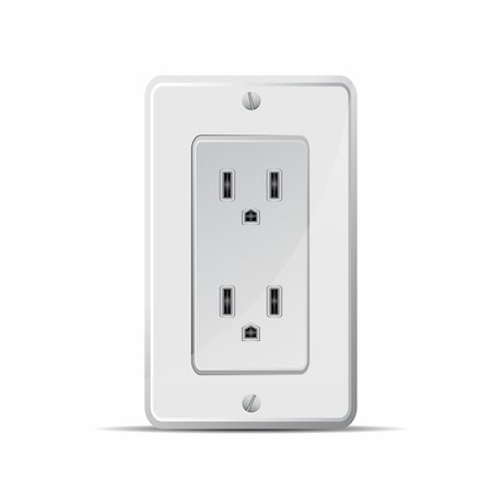 power outlet icon - Electrical Outlet vector illustration Foto de stock - Super Valor sin royalties y Suscripción, Código: 400-06208251